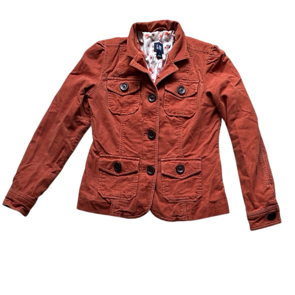 GAP Women’s Vintage y2k Orange Corduroy Utility Jacket Size 2